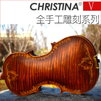 クリシティーナ(Christina)バイオリンv 07雕刻成人児童入力品演奏试验级手艺実木学生初学音楽器全体板雕刻1/2身长130 cm以上